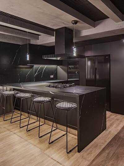 Modern black kitchen