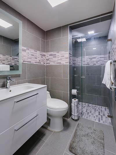 Bathroom with walk-in shower