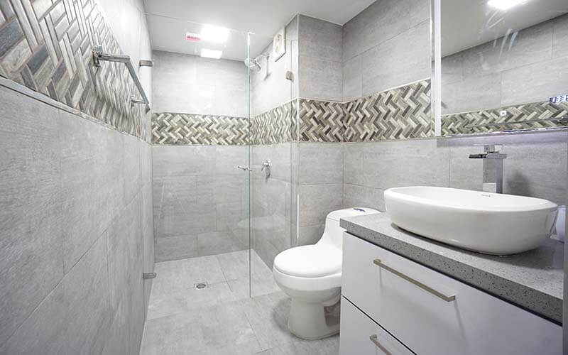 Bathroom with walk-in shower