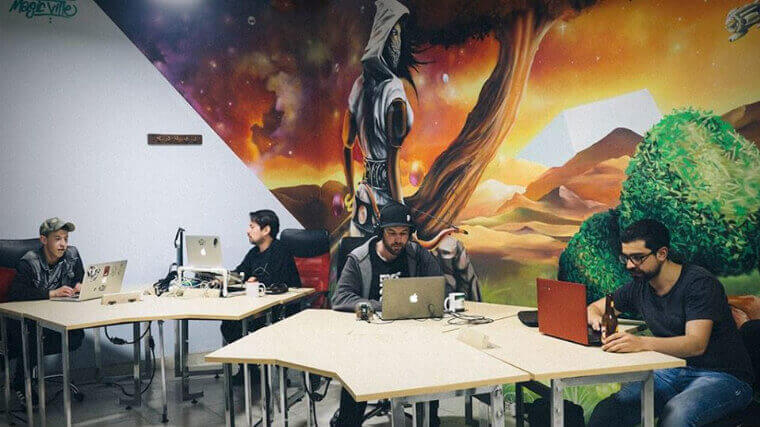 group of people coworking at Magicville