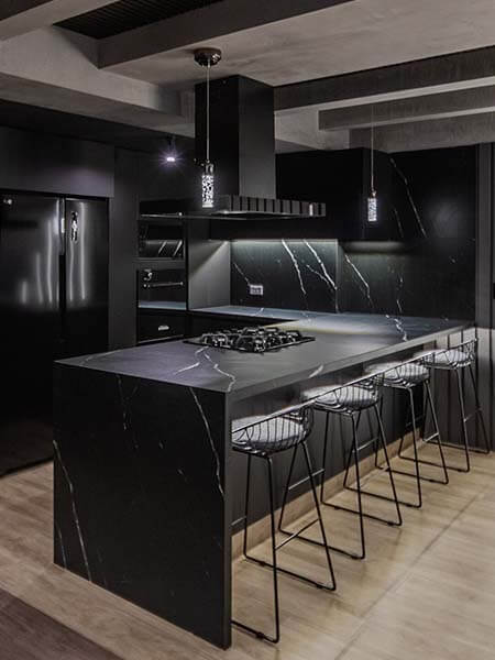 modern black kitchen